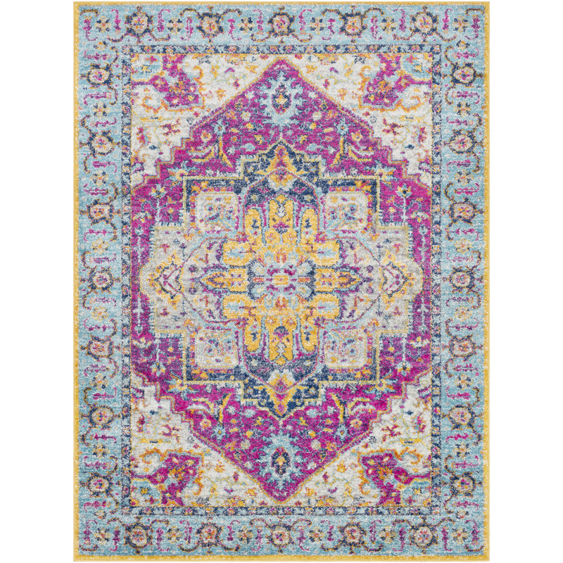 Bungalow Rose Almonte Pink/Light Blue Area Rug & Reviews Wayfair